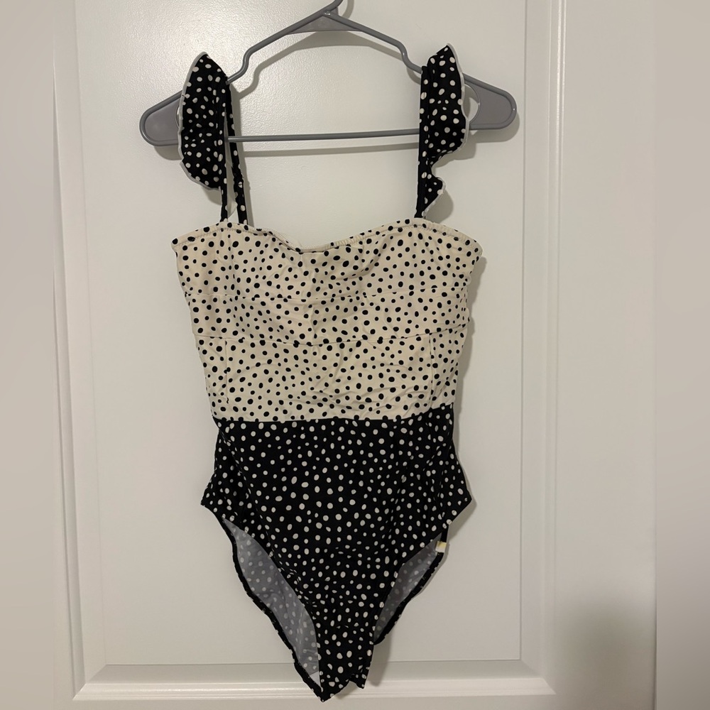 Summersalt Black and Cream Polka Dot Kids Bodysuit
